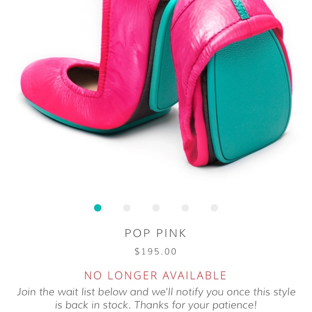Used ONCE! Tieks Pink Flats